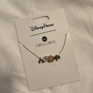 Disney Parks Girls Crew Gold Charm Four Parks Icons Necklace